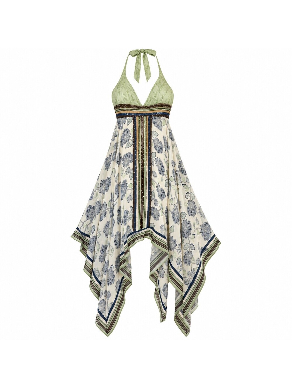 BCBG Max Azria 2006 Silk Sequin Handkerchief Dress Taylor Swift Fairy Y2K Iconic